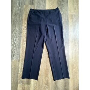 Kim Rogers Signature Dress Pants Women 14 Navy Blue Straight Leg Career Trousers
